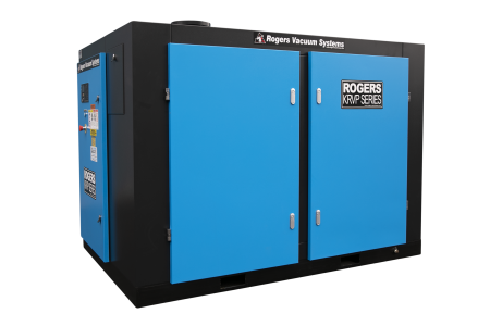 A Rogers rotary vane vacuum package in a blue and black enclosure.
